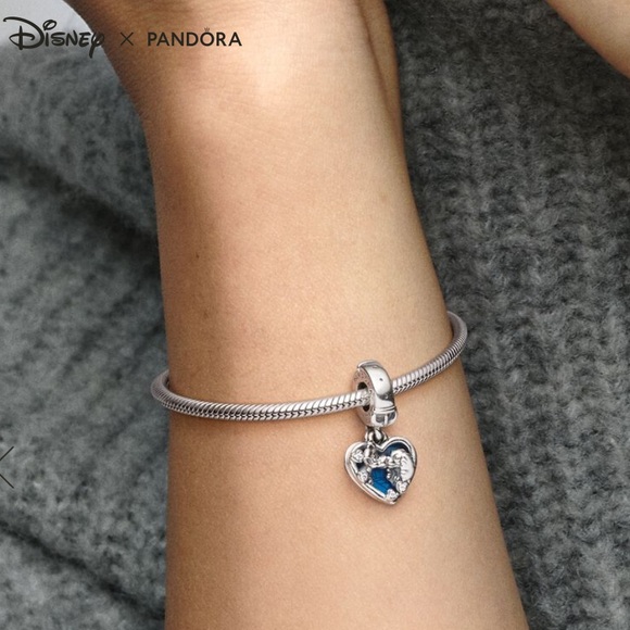 Authentic Pandora x Disney Lady and the Tramp Heart Dangle Charm Sterling Silver - Picture 6 of 15
